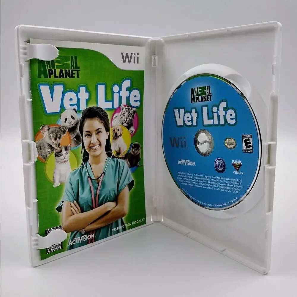 Wii 6 Game Lot Looney Tunes Carnival Games Trivial Pursuit Vet Life Bowling